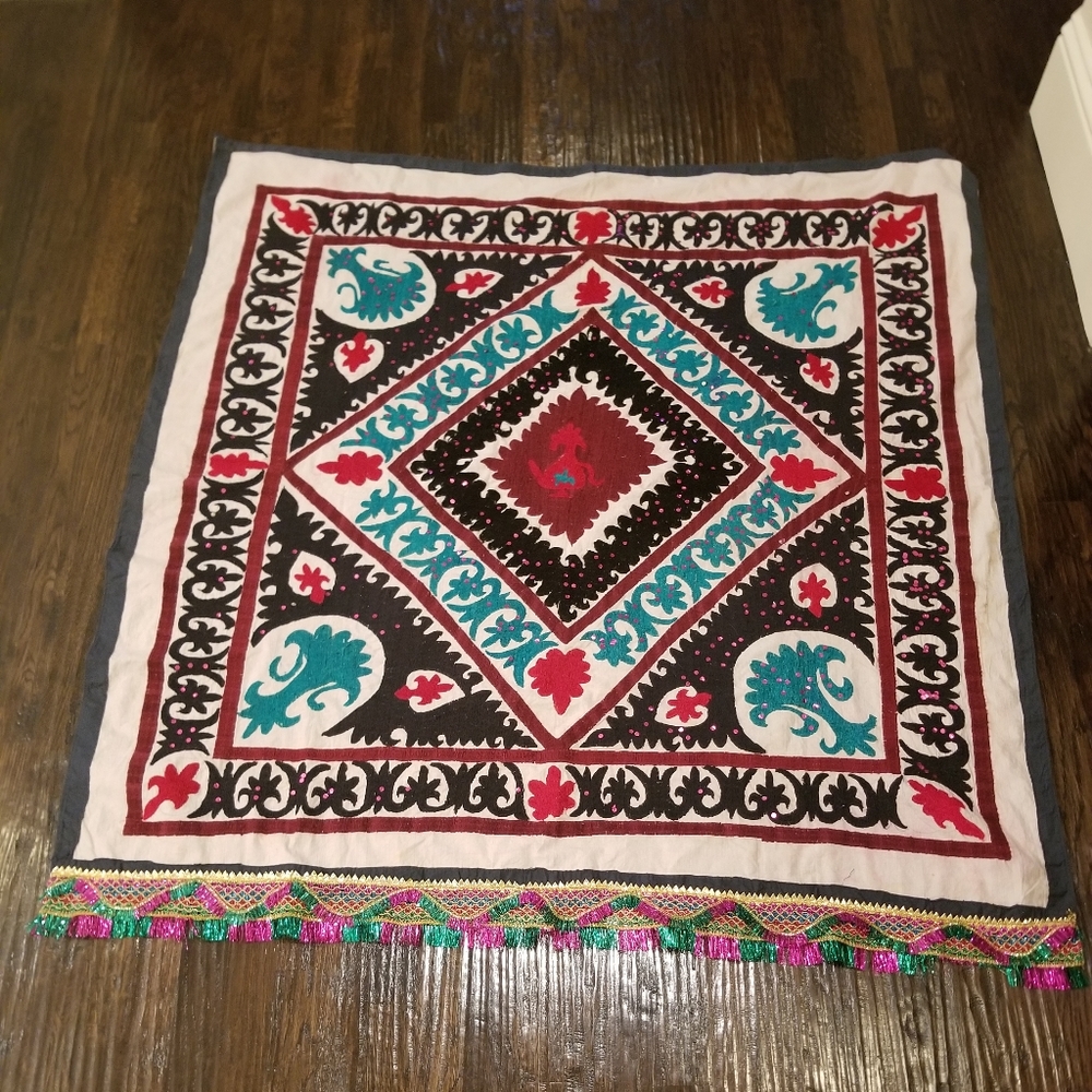 Embroidered wall hanging/throw